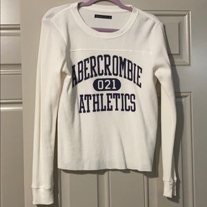 White with Navy Lettering A&F Top Size Small